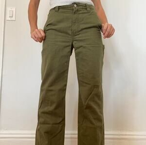 Tna Aritzia Tan Gray Carpenter Straight Leg Utility Pants Jeans Women's size 4